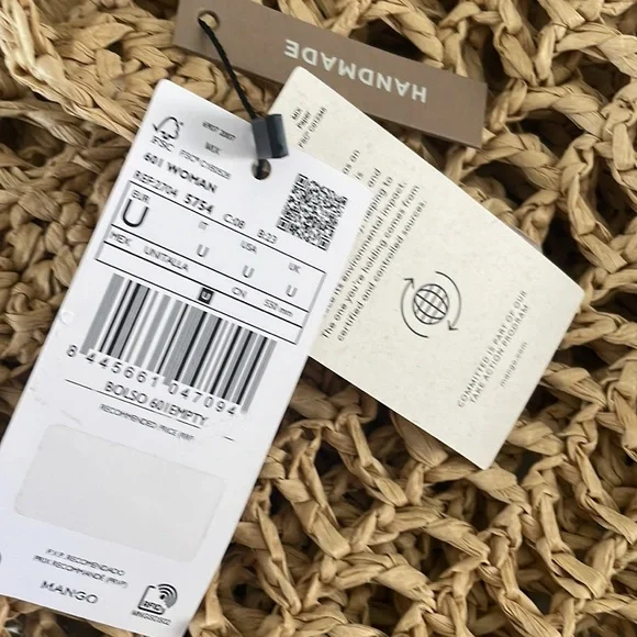 MANGO NWT Handmade Straw Large Tote Beach Bag - Picture 5 of 12